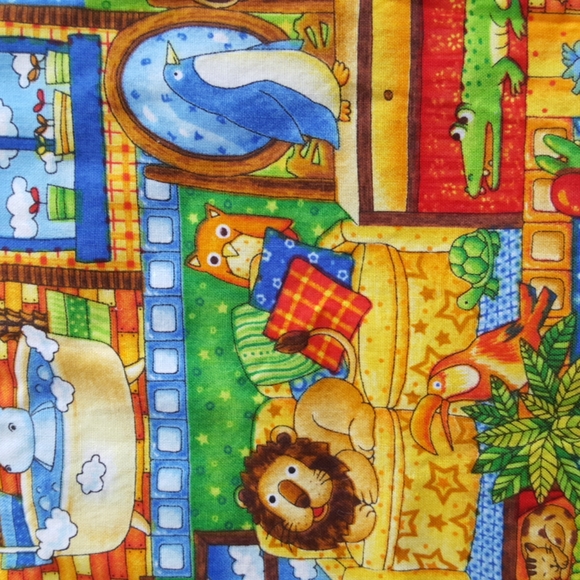 Fabric Cotton Remnant DIY Primary Colors Baby Animals 1 3/4 yards - Picture 3 of 8